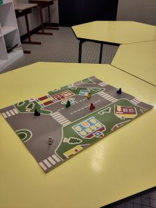 Les élèves étaient amenés à placer eux-même leur petit vélo pour qu'il circule en toute sécurité